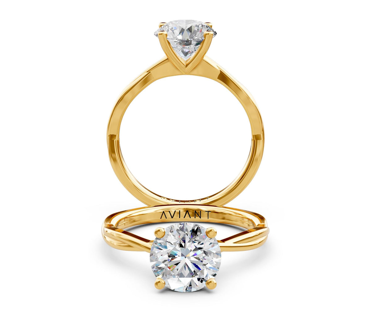Bianca Solitaire engagement ring in 14k yellow gold