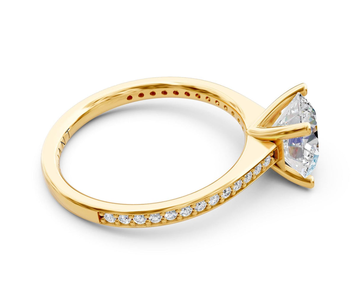 Nadia French Pavé engagement ring in 14k yellow gold