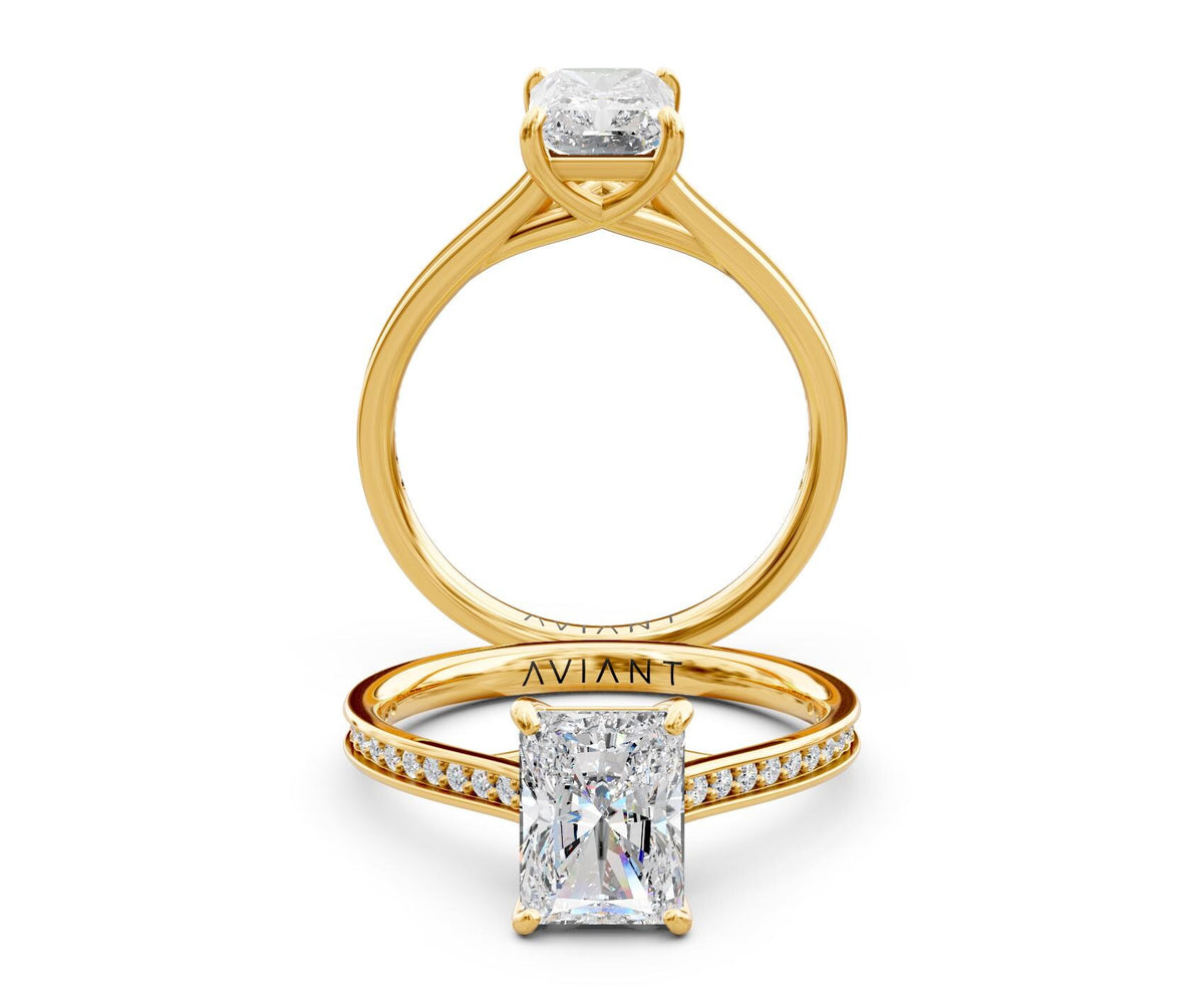 Sophia French Pavé engagement ring in 14k yellow gold