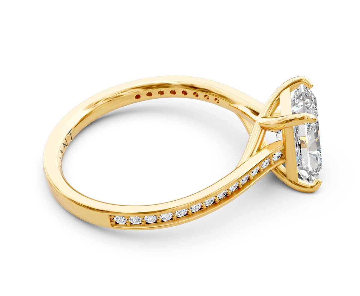 Sophia French Pavé engagement ring in 14k yellow gold