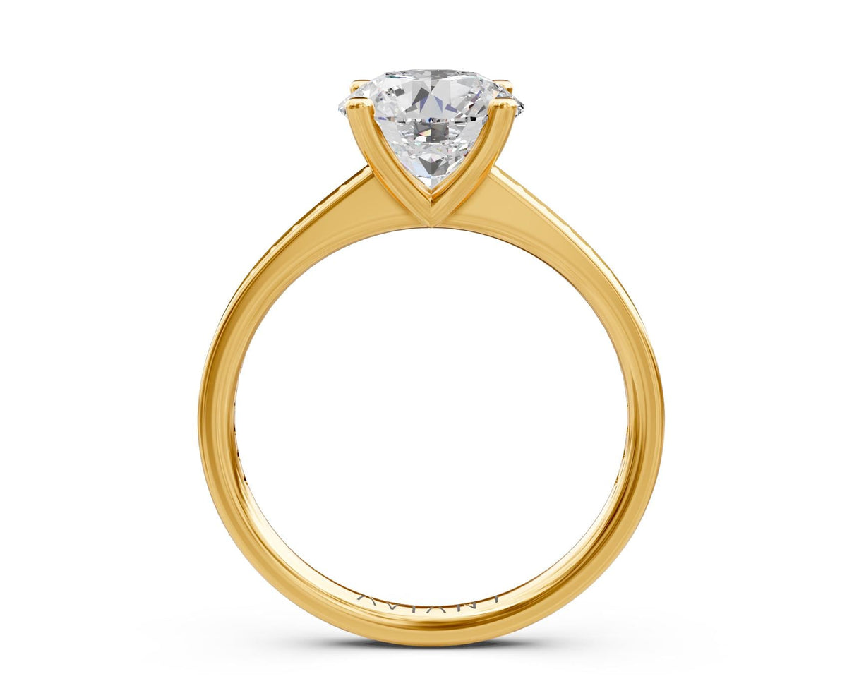Nadia French Pavé engagement ring in 14k yellow gold