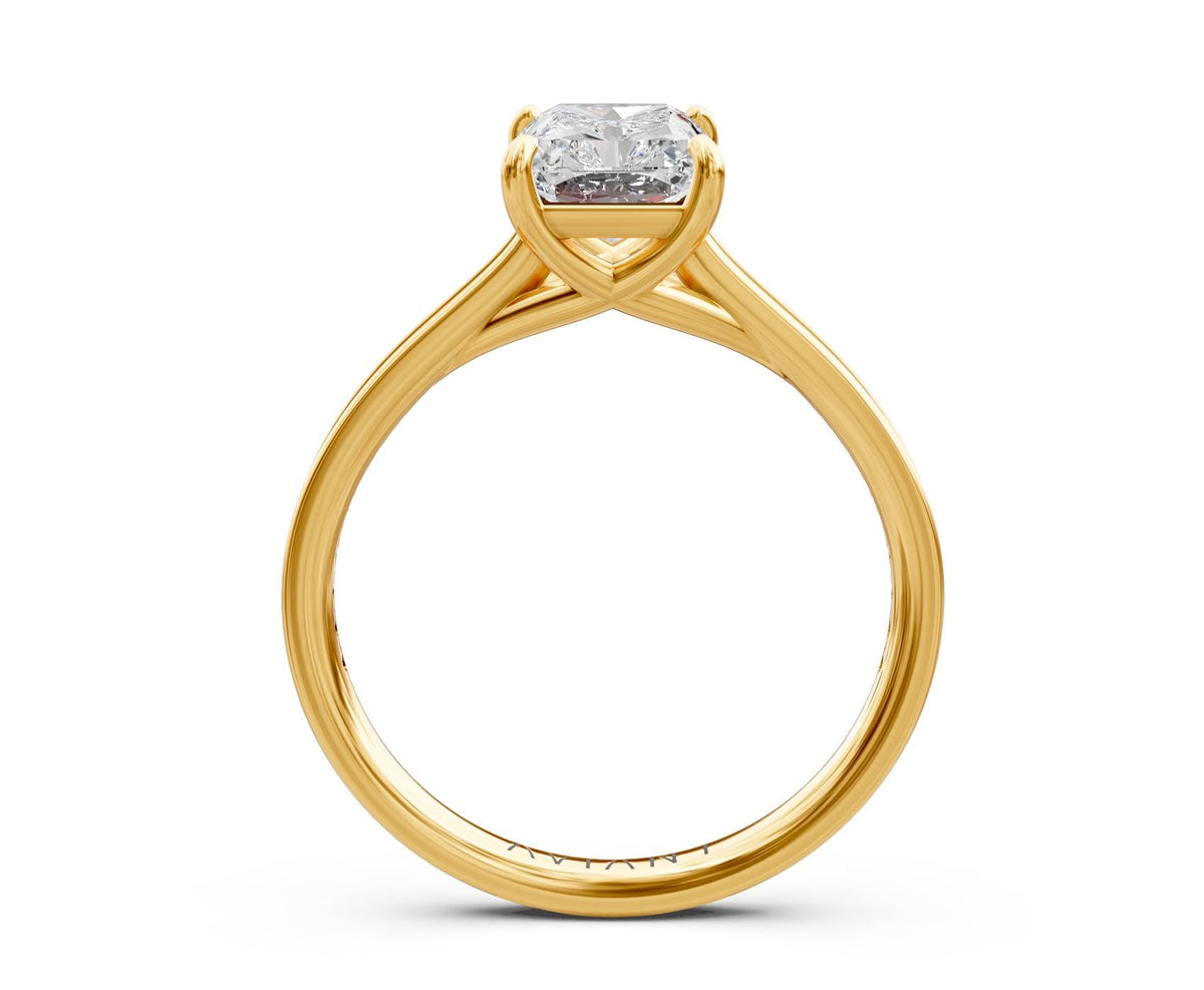 Sophia French Pavé engagement ring in 14k yellow gold