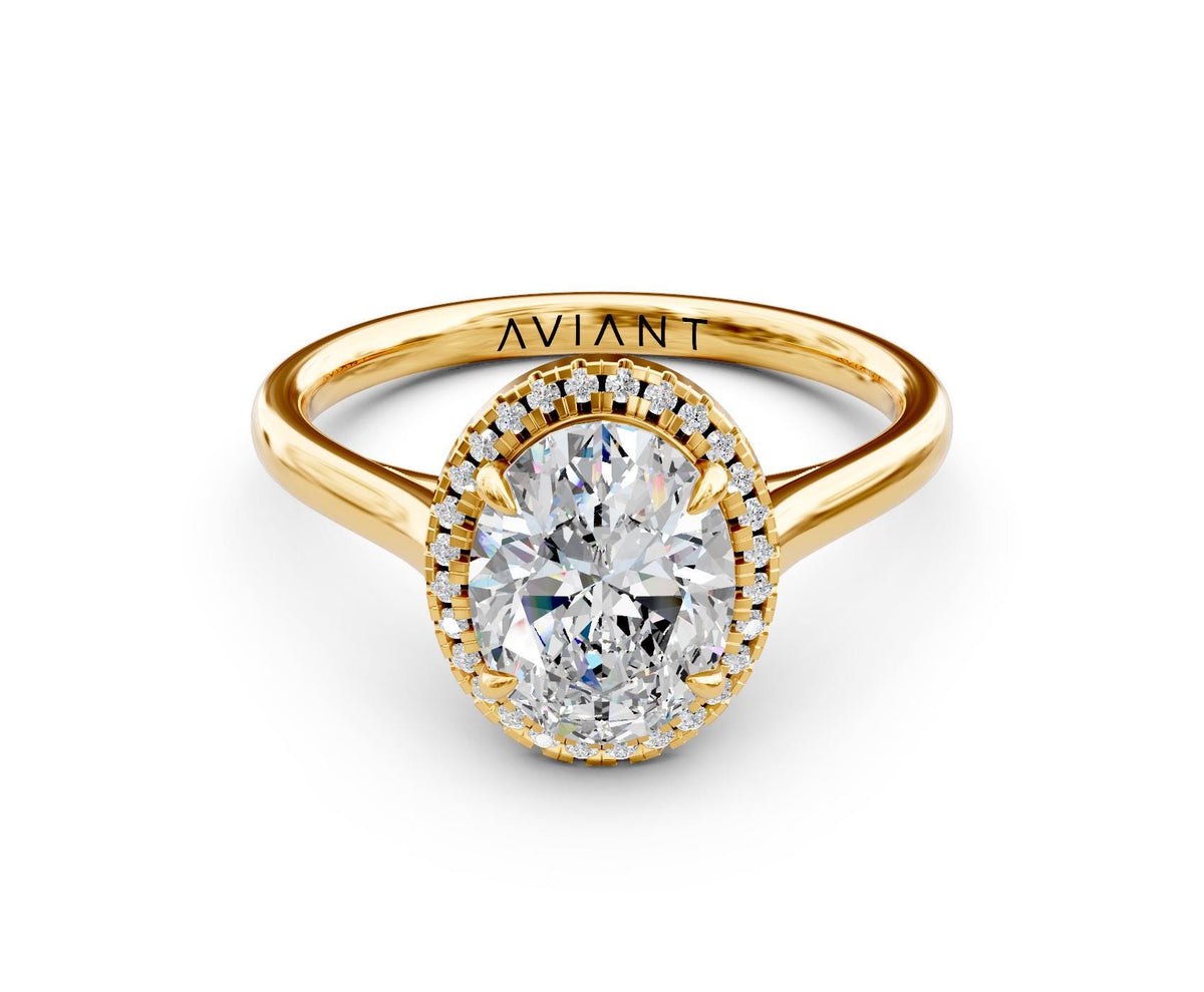 Dahlia Halo engagement ring in 14k yellow gold