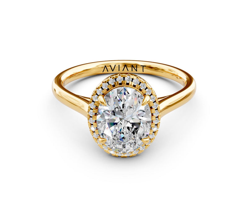 Dahlia Halo with 3ct Oval Moissanite
