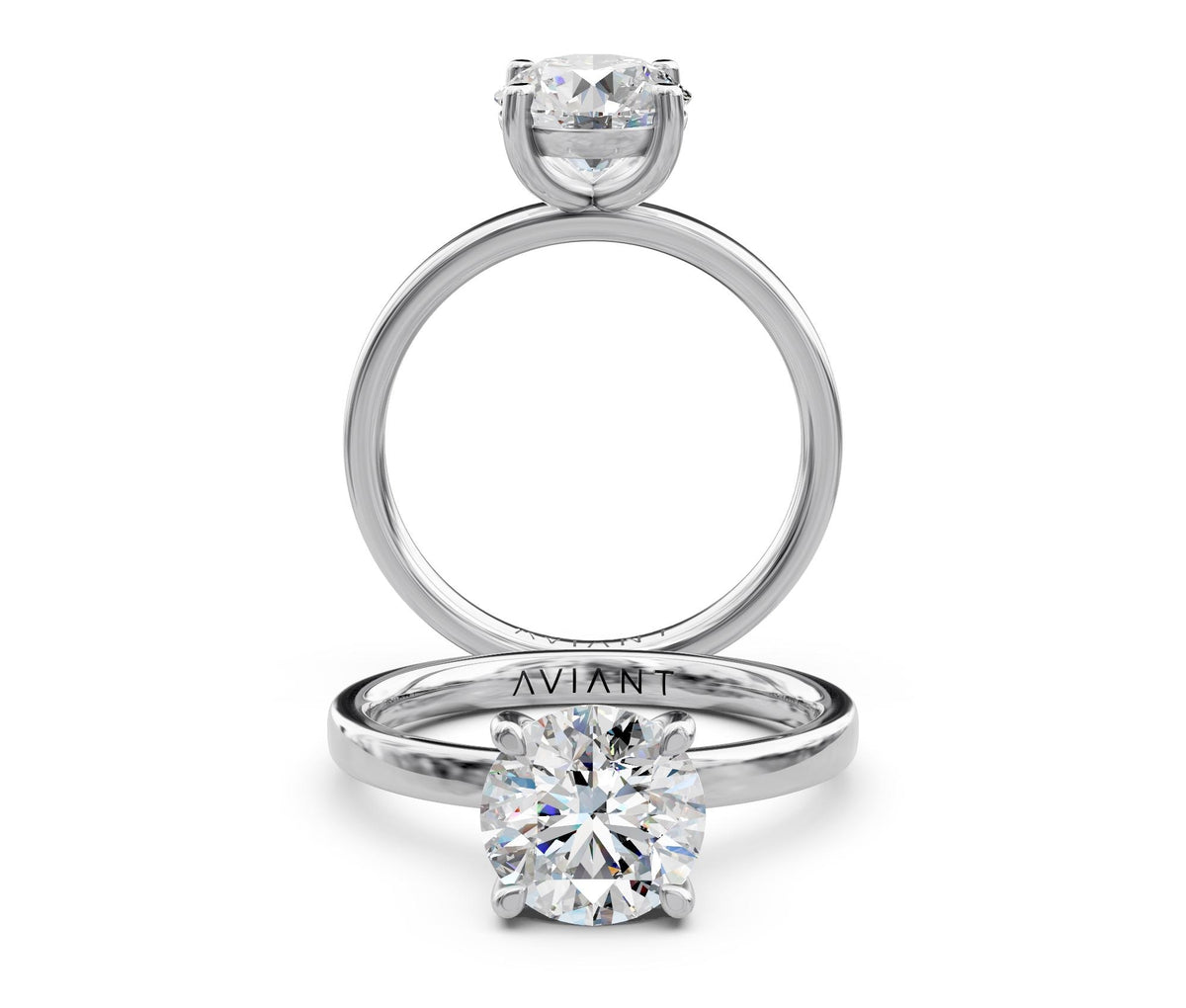 Celeste Solitaire engagement ring in 14k white gold