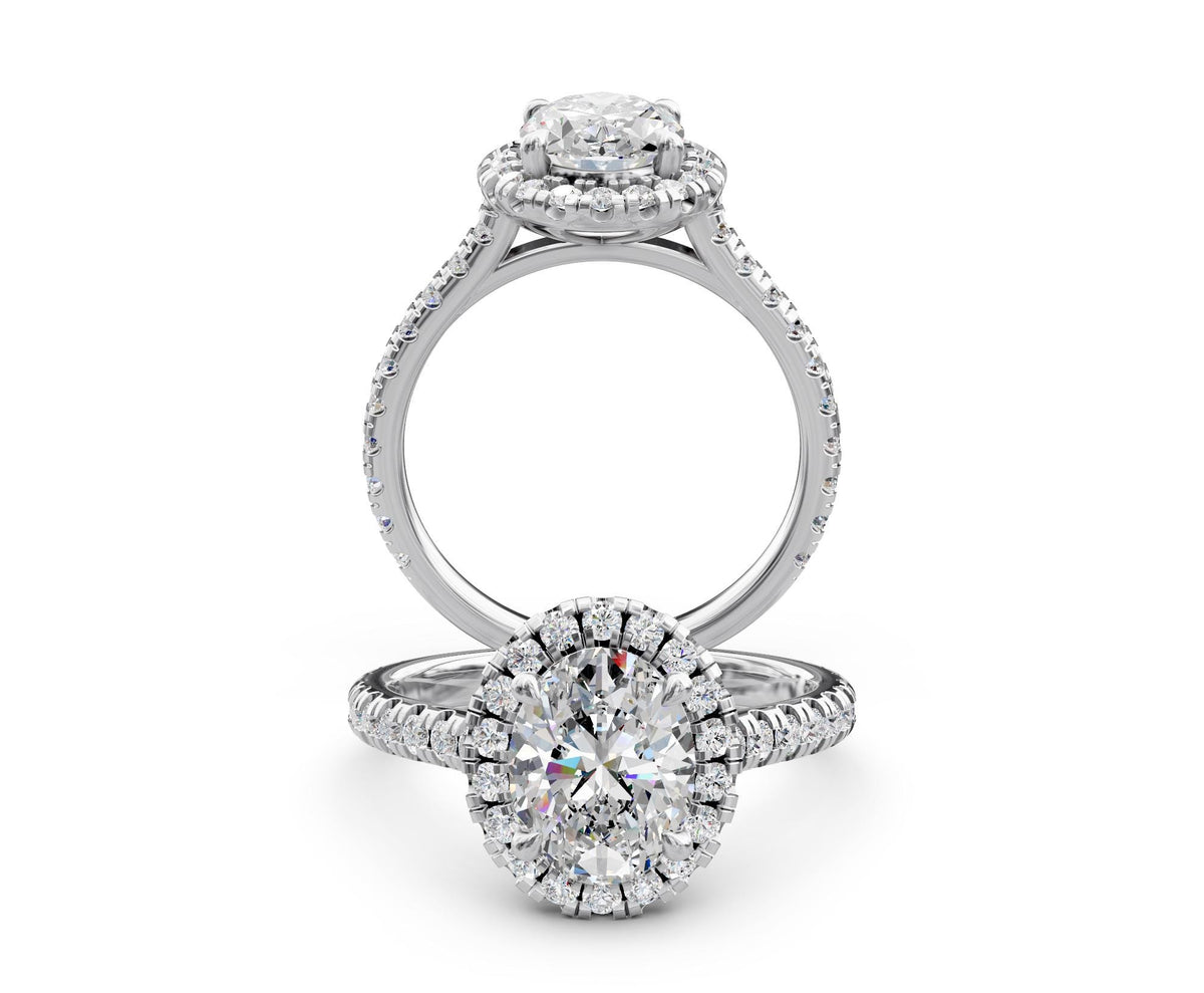 Vivian Halo engagement ring in 14k white gold