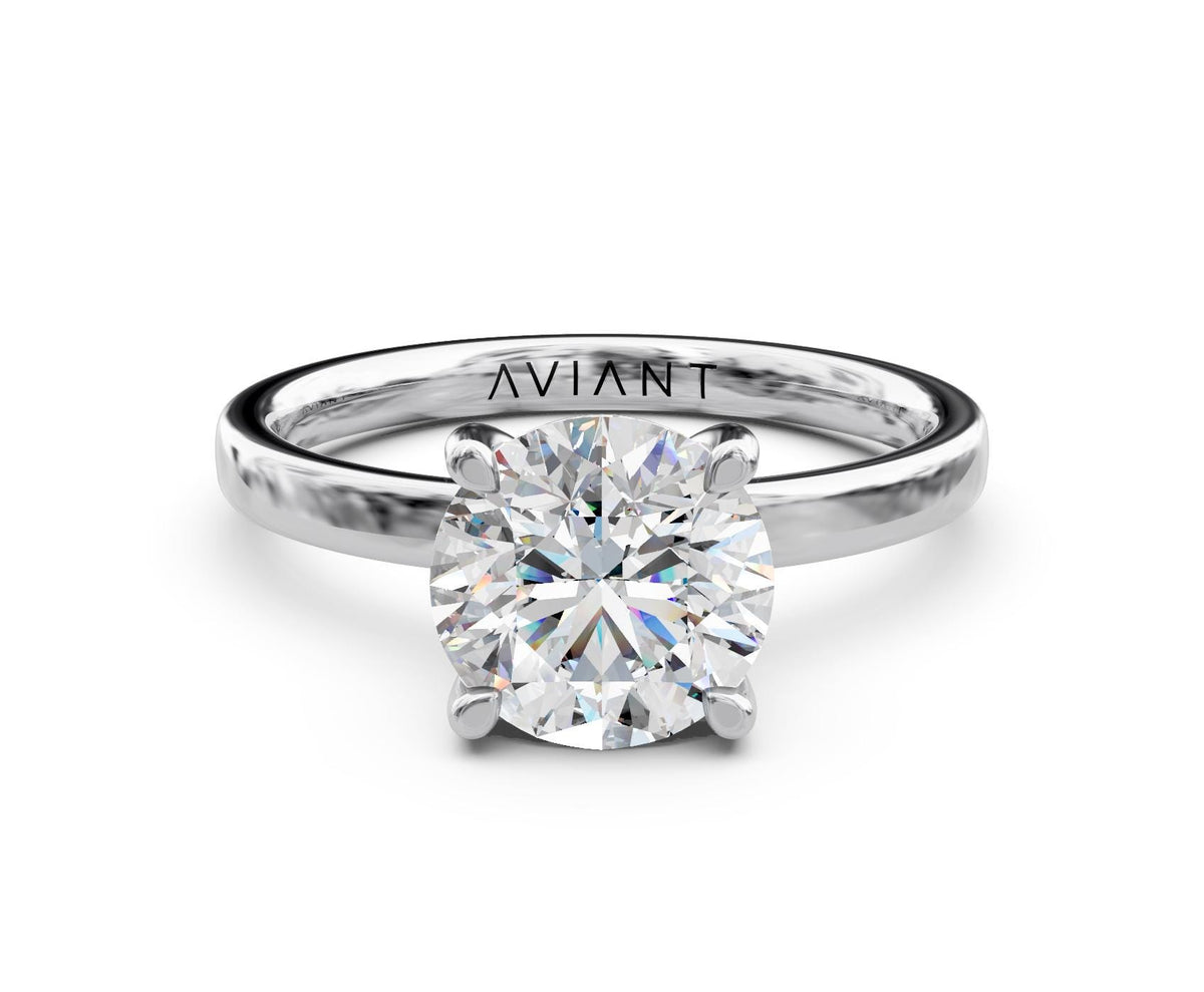 Celeste Solitaire engagement ring in 14k white gold