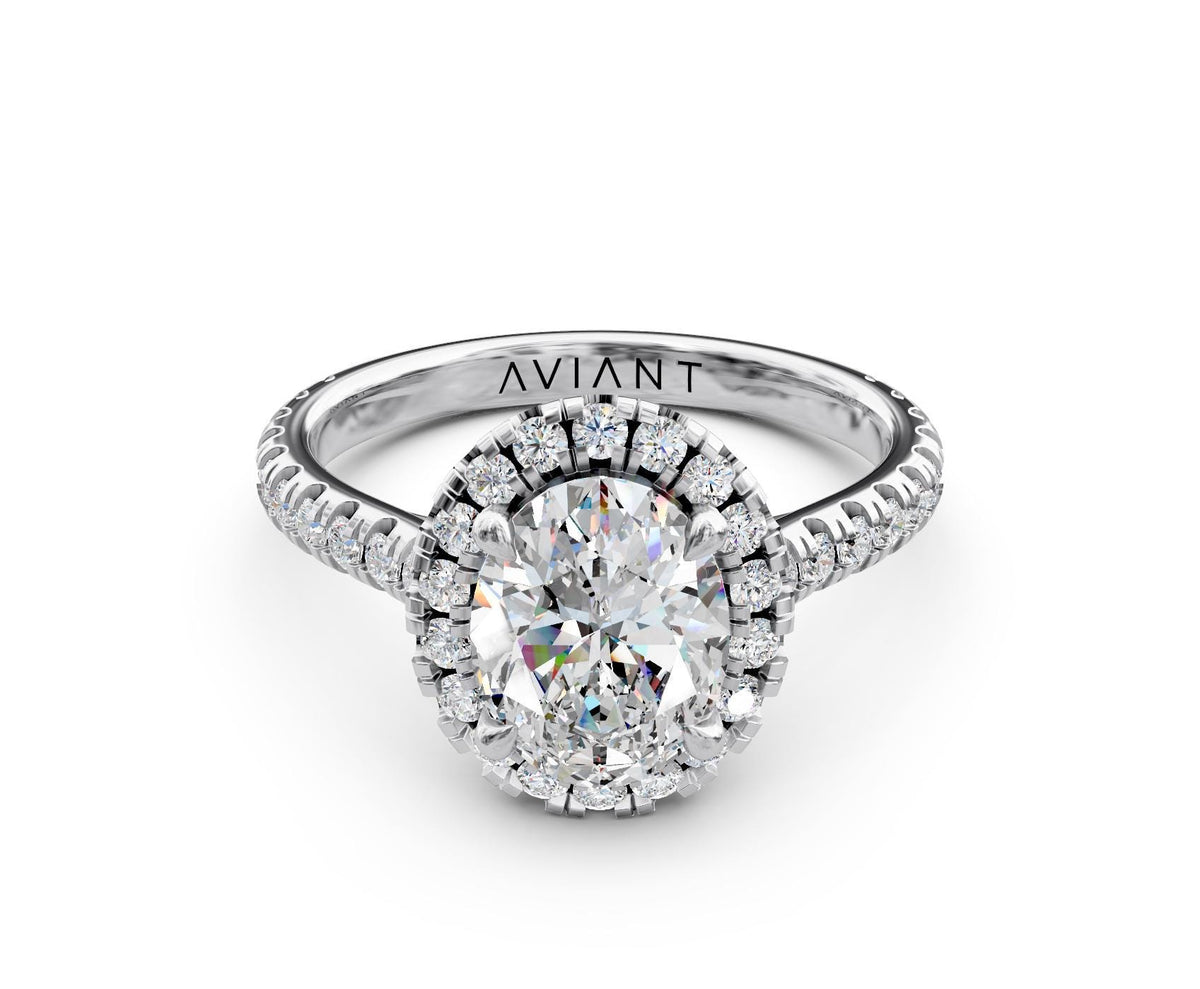 Vivian Halo engagement ring in 14k white gold