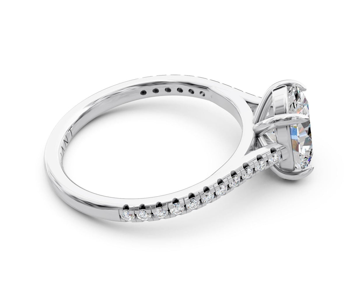 Lena French Pavé engagement ring in 14k white gold