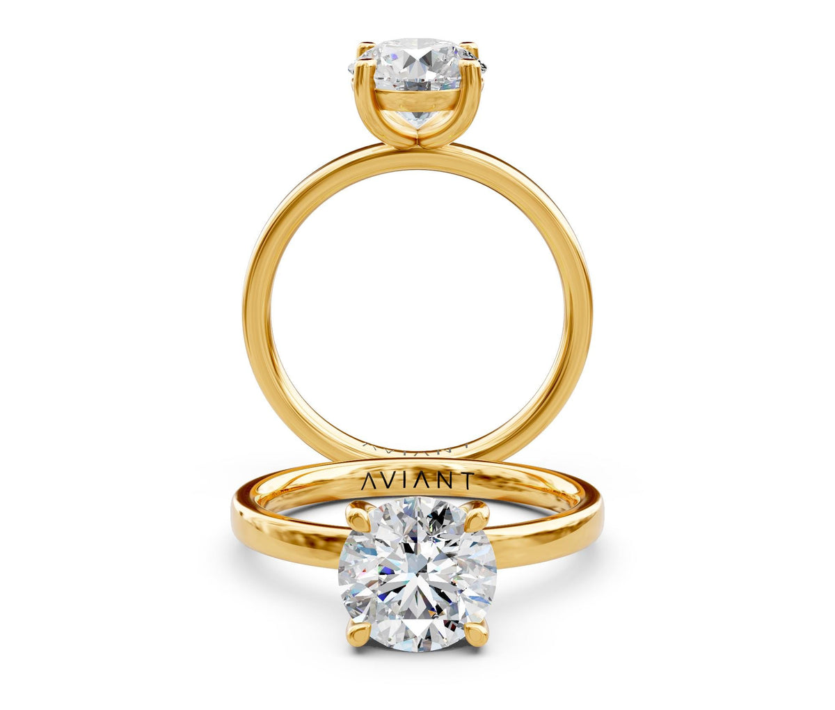 Celeste Solitaire engagement ring in 14k yellow gold