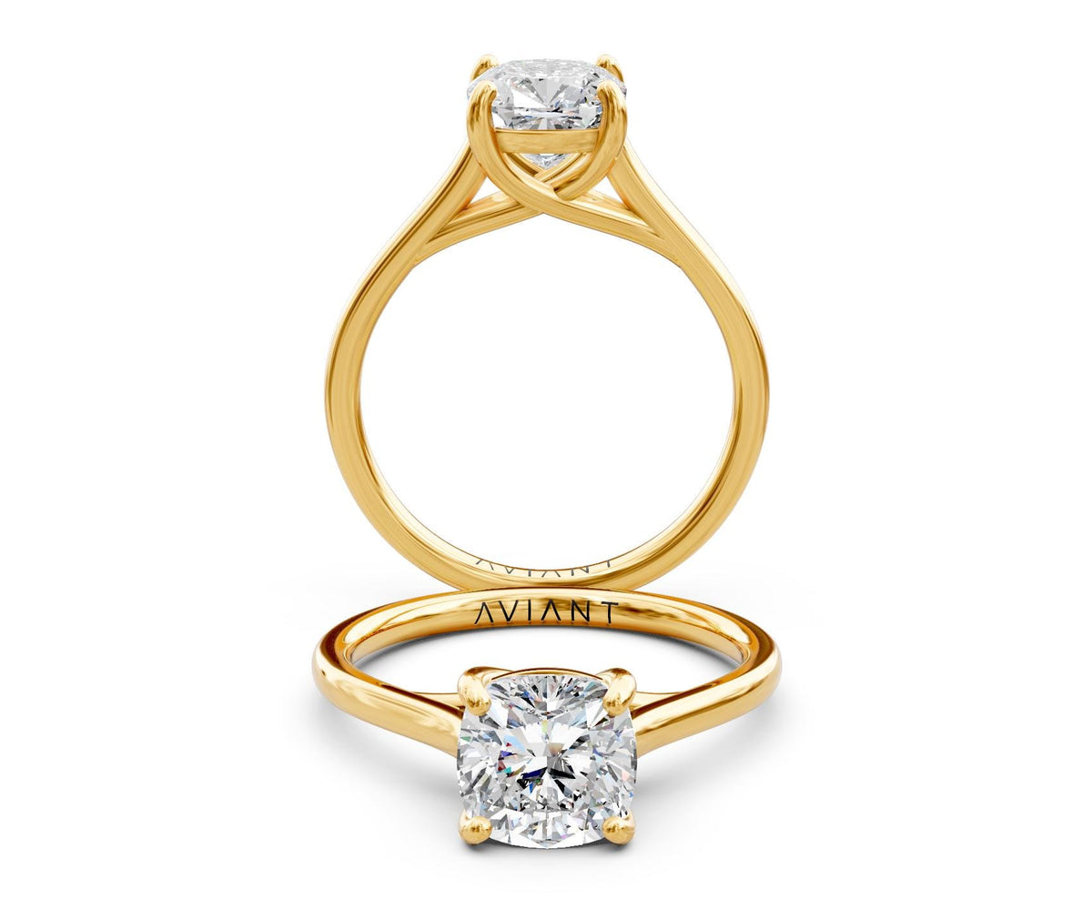Zoe Solitaire engagement ring in 14k yellow gold