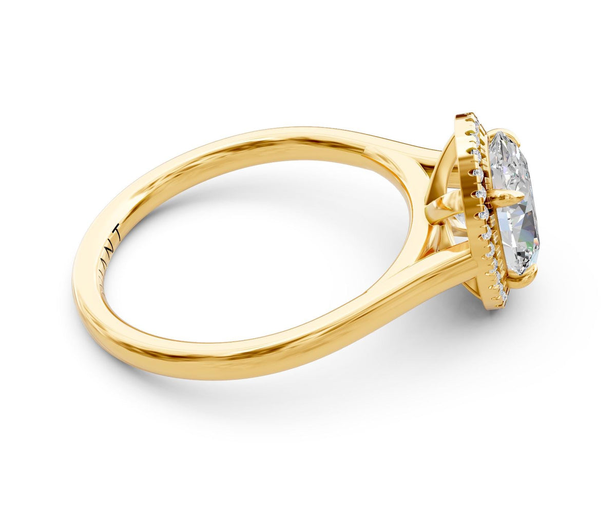 Dahlia Halo engagement ring in 14k yellow gold