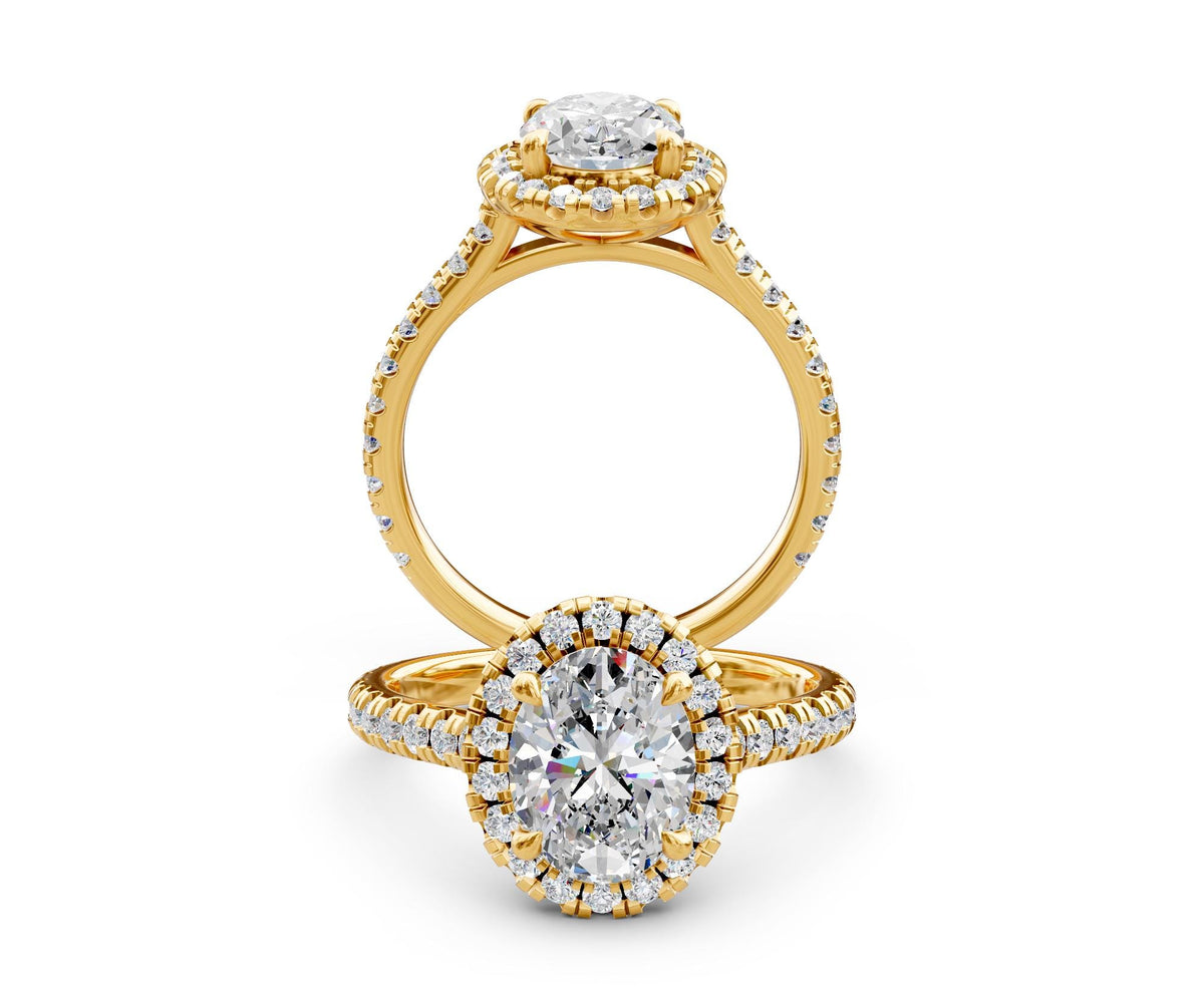 Vivian Halo engagement ring in 14k yellow gold