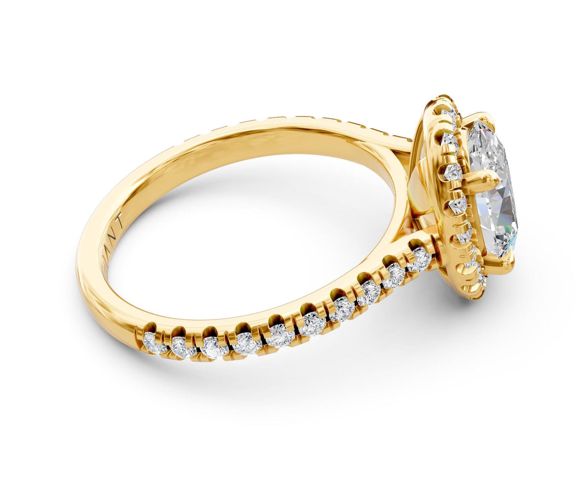 Vivian Halo engagement ring in 14k yellow gold