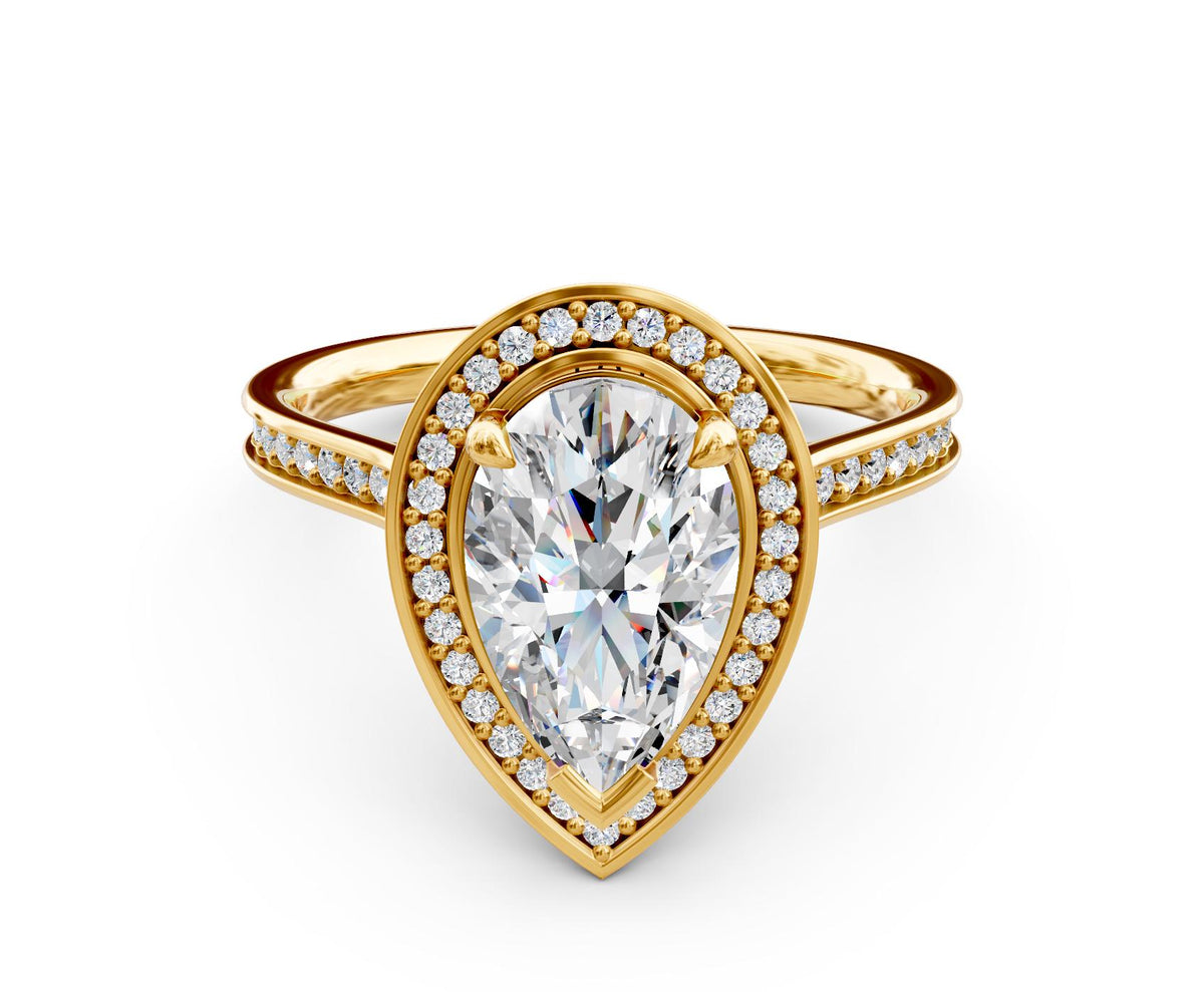 Eleanor Halo engagement ring in 14k yellow gold