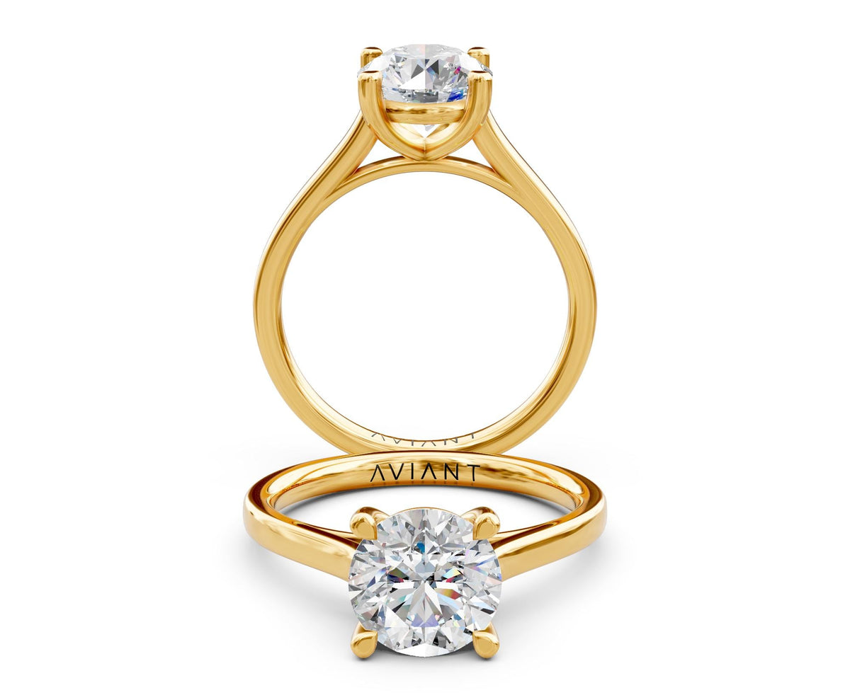 Elodie Solitaire engagement ring in 14k yellow gold