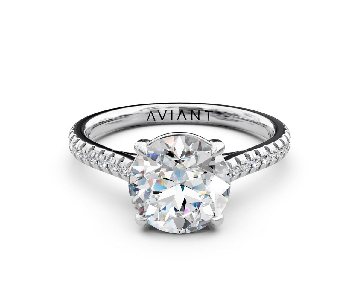 Margot French Pavé engagement ring in 14k white gold