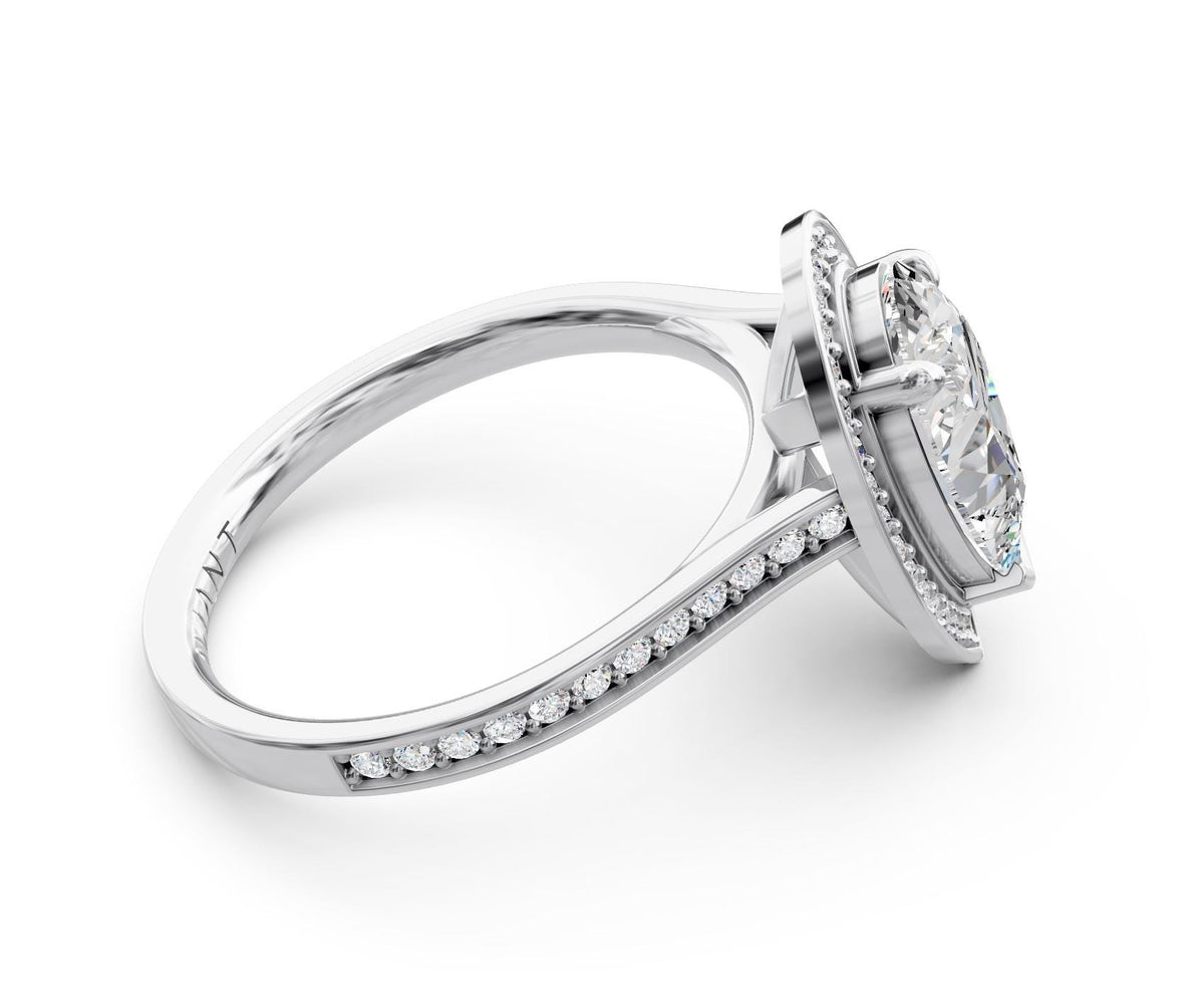 Eleanor Halo engagement ring in 14k white gold