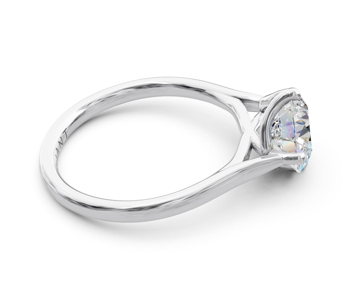 Gemma Solitaire engagement ring in 14k white gold