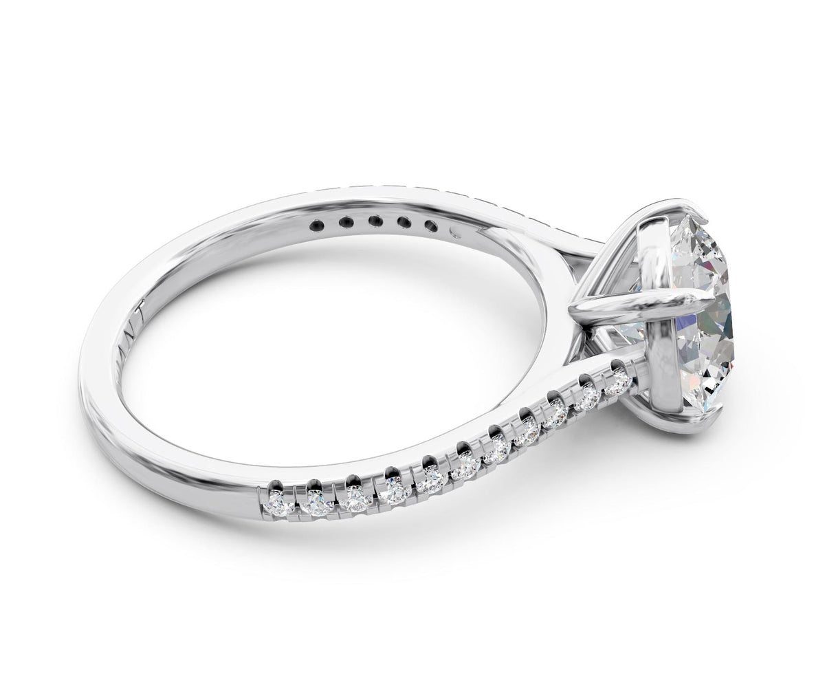 Margot French Pavé engagement ring in 14k white gold