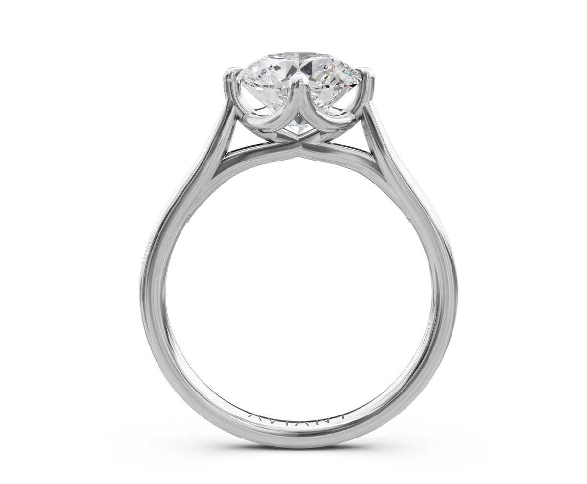 Gemma Solitaire engagement ring in 14k white gold