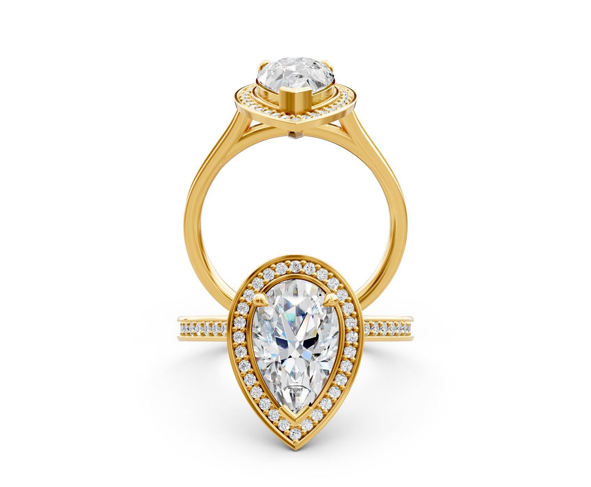 Eleanor Halo engagement ring in 14k yellow gold