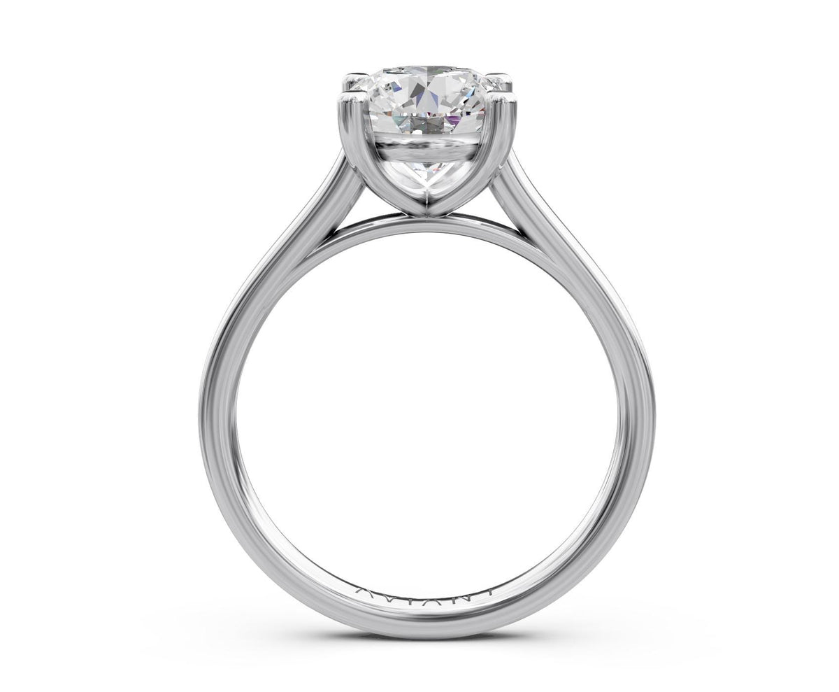 Elodie Solitaire engagement ring in 14k white gold