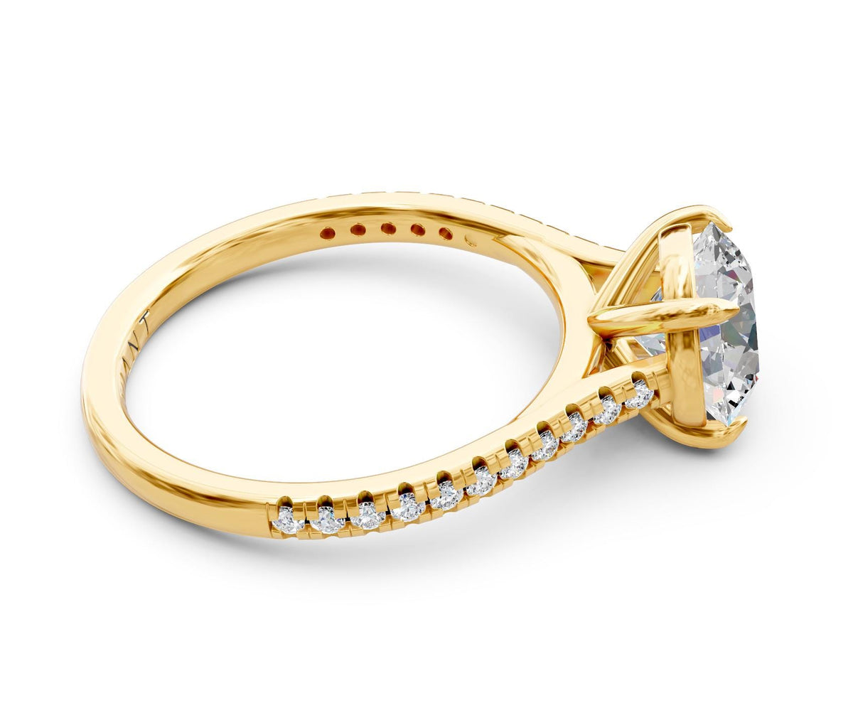 Margot French Pavé engagement ring in 14k yellow gold