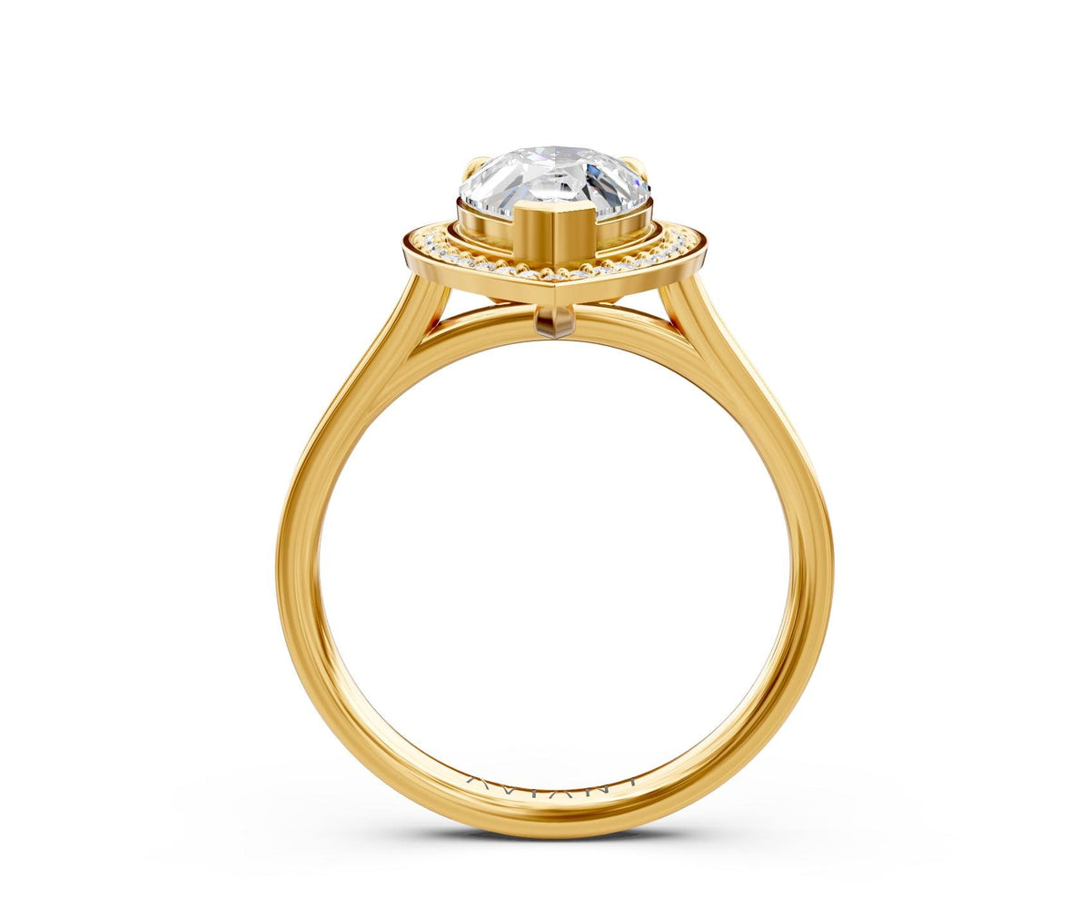 Eleanor Halo engagement ring in 14k yellow gold