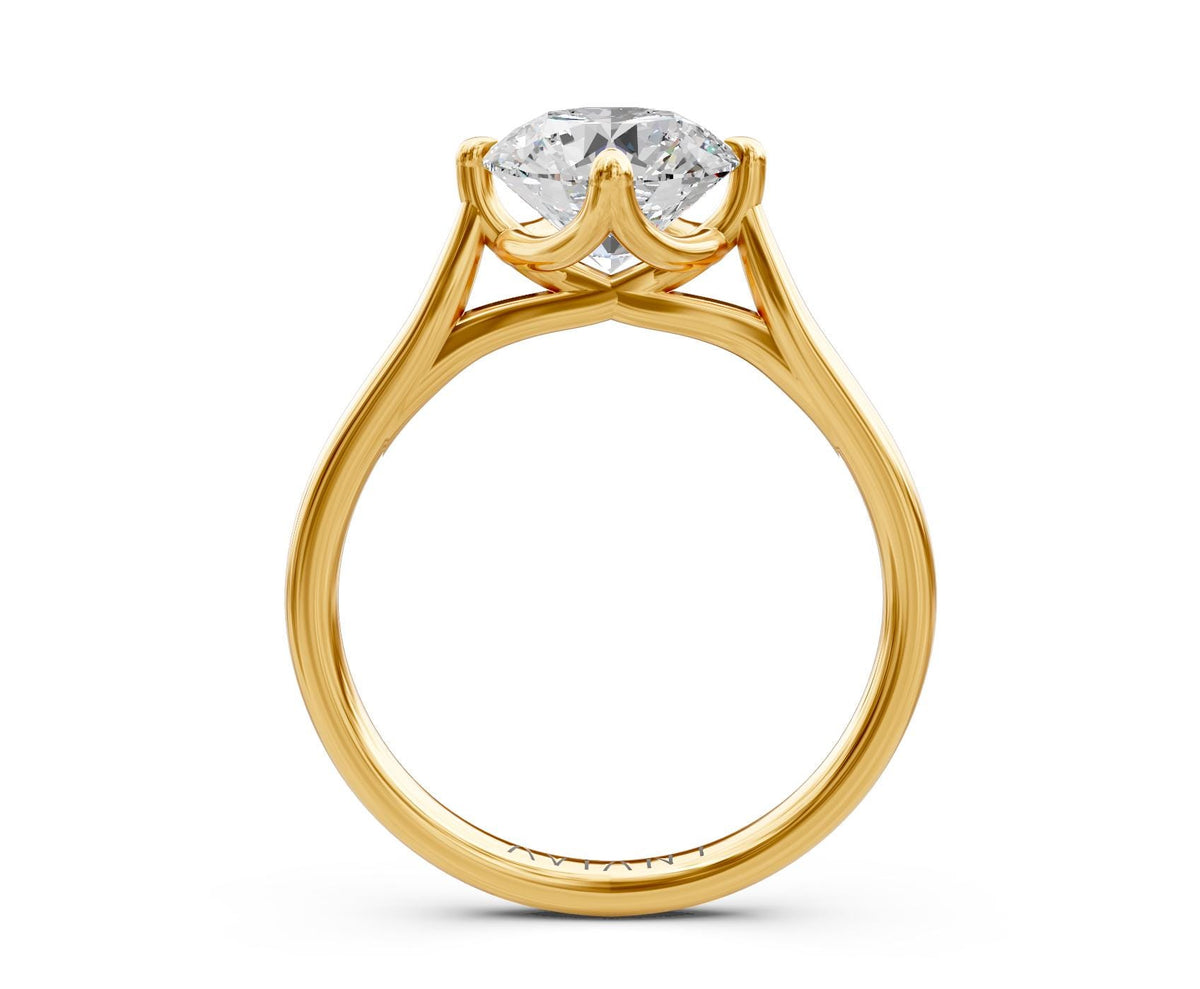 Gemma Solitaire engagement ring in 14k yellow gold