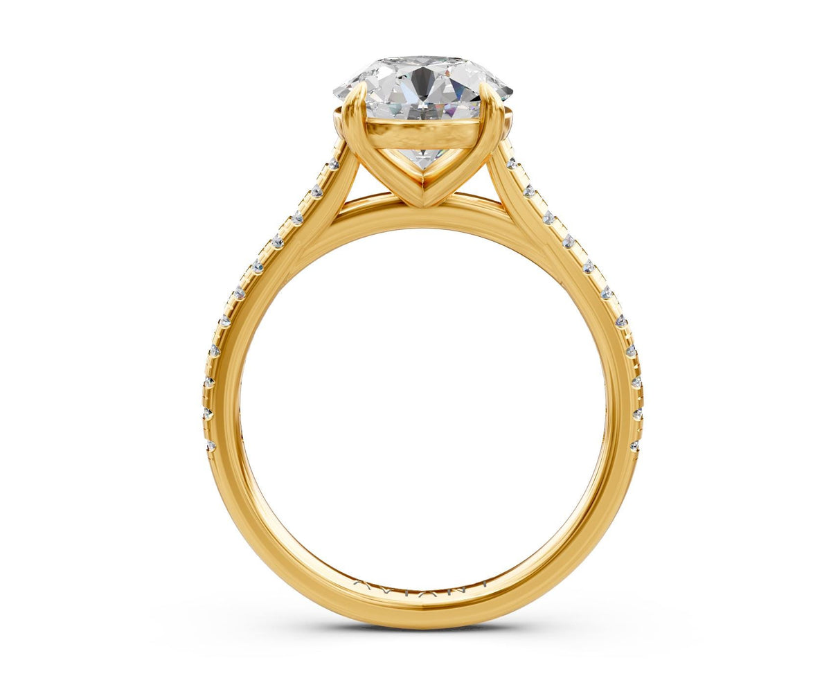 Margot French Pavé engagement ring in 14k yellow gold