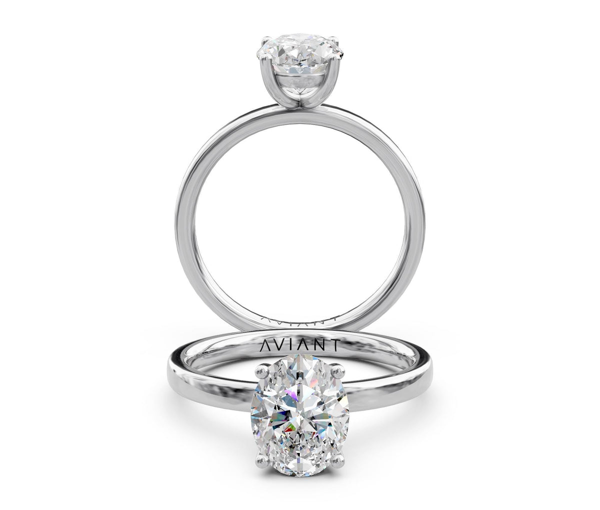Scarlett Solitaire engagement ring in 14k white gold