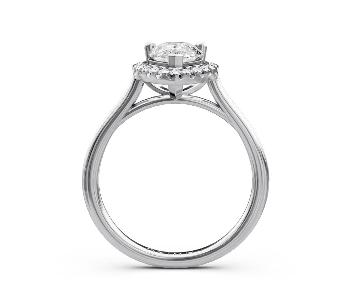 Amelia Halo engagement ring in 14k white gold