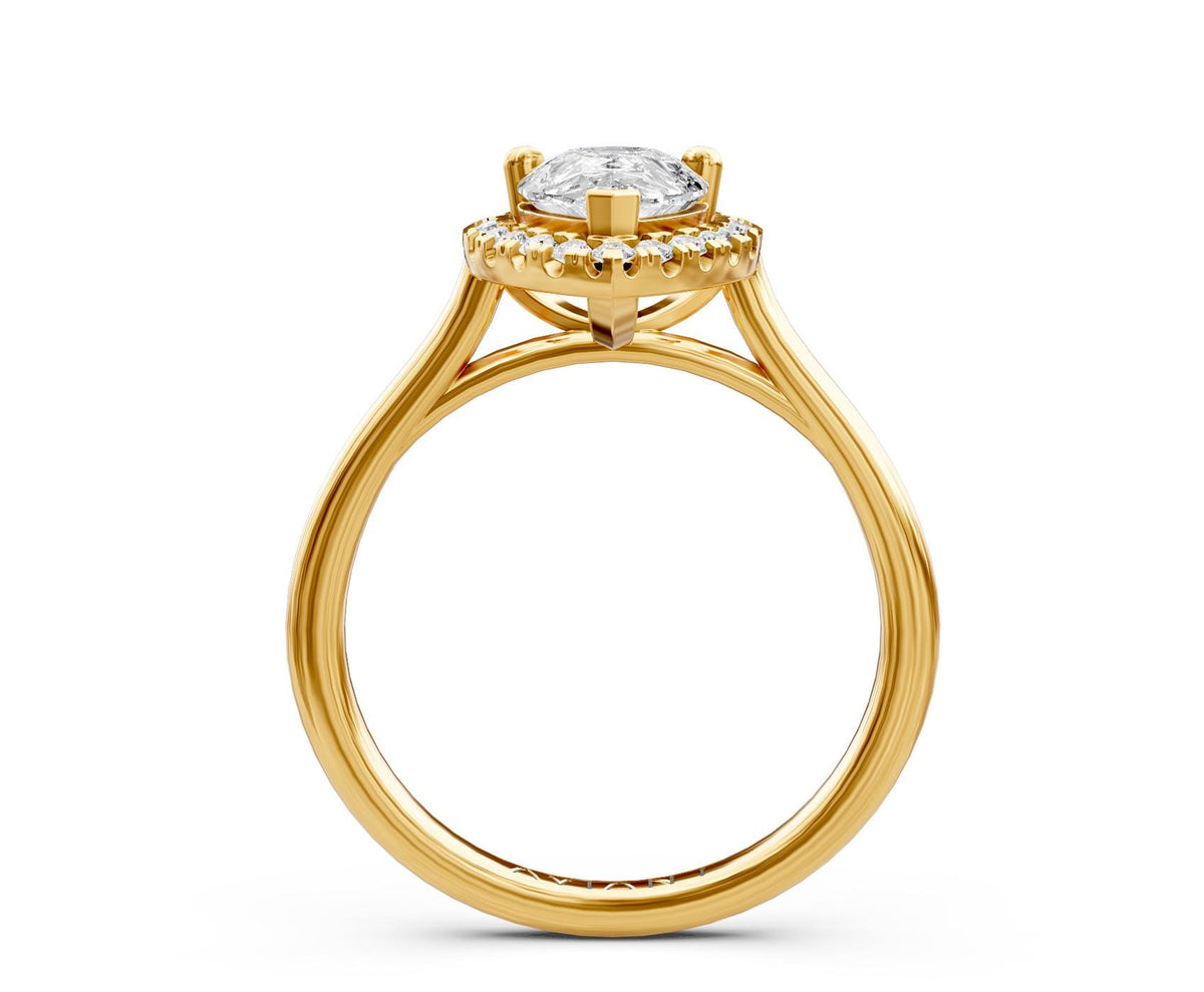 Amelia Halo engagement ring in 14k yellow gold