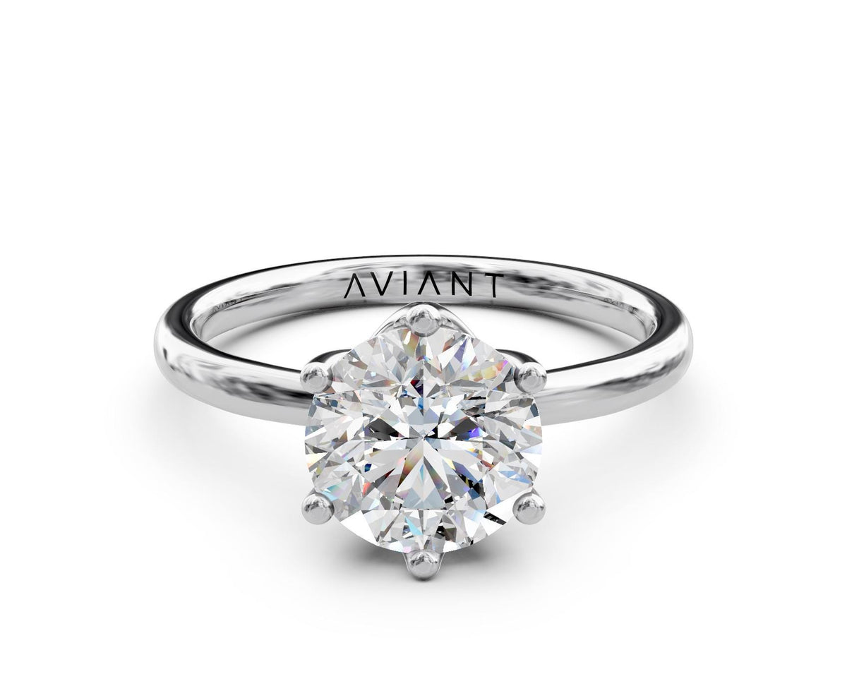 Clara Solitaire engagement ring in 14k white gold