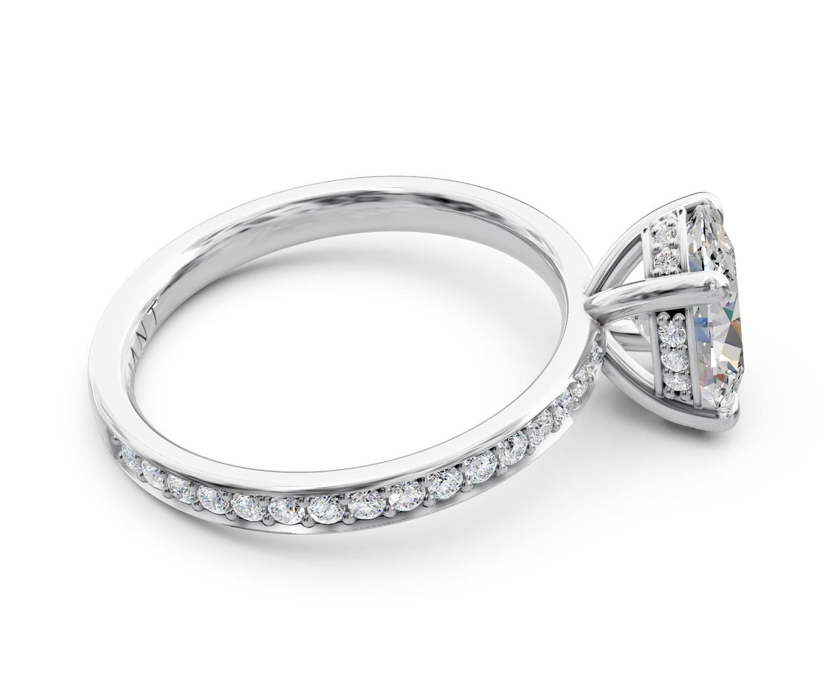 Aurora French Pavé engagement ring in 14k white gold