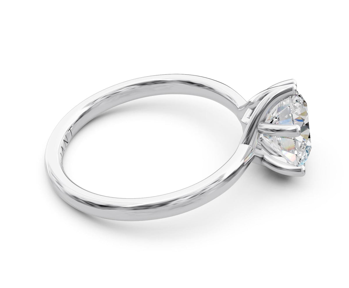 Clara Solitaire engagement ring in 14k white gold
