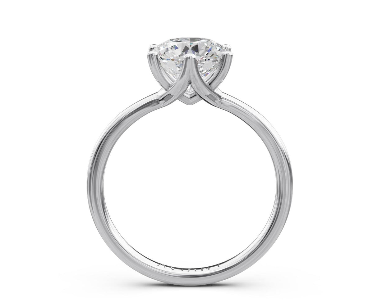 Clara Solitaire engagement ring in 14k white gold