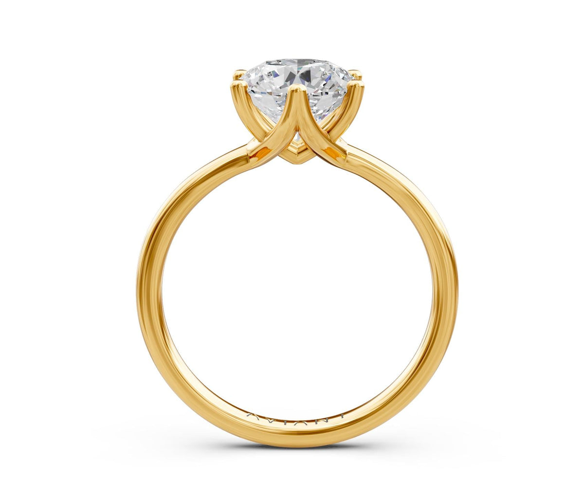 Clara Solitaire engagement ring in 14k yellow gold